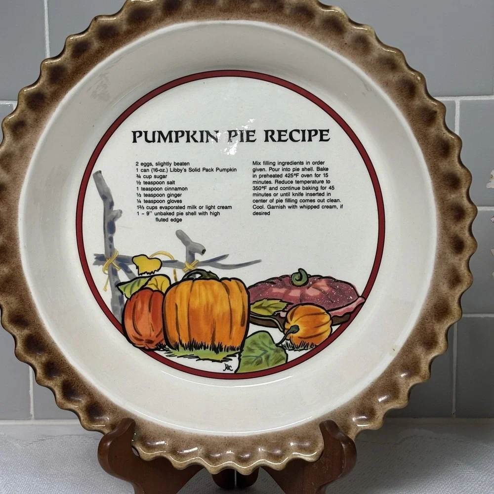 Clay Castle Pumpkin Pie Recipe Baking Dish 10